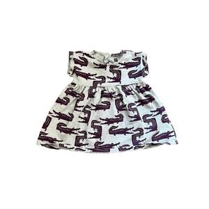 ❤️ 3/$25 Tea Collection Alligator Crocodile Cotton Dress Gray Purple | 12-18M